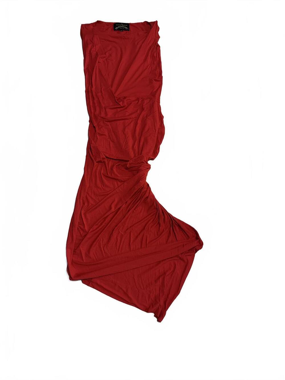 Vivienne Westwood Anglomania Red sleeveless draped dress